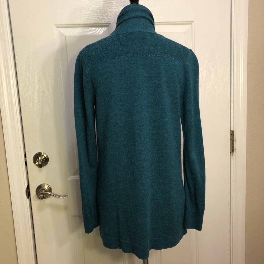 Talbots dark teal wool fly-away sweater, size S - Picture 4 of 6